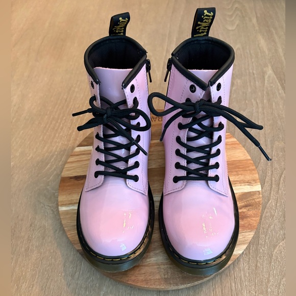 Dr. Martens 1460 J Junior Pale Pink Patent Leather Lace-Up Boots Size US 3 Youth - Picture 5 of 15